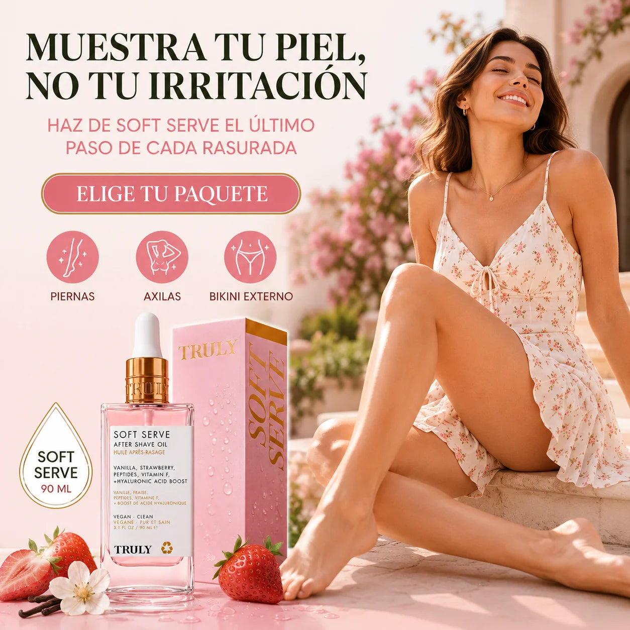 Aceite Truly Beauty Soft Serve Rosa | Para Después del Afeitado