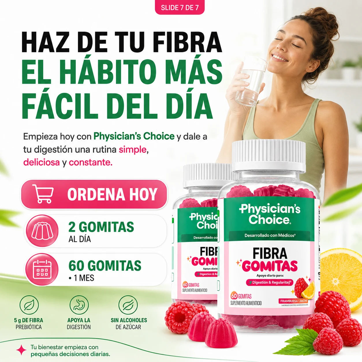 Gomitas de Fibra Prebiótica Physician’s Choice | 60 Piezas
