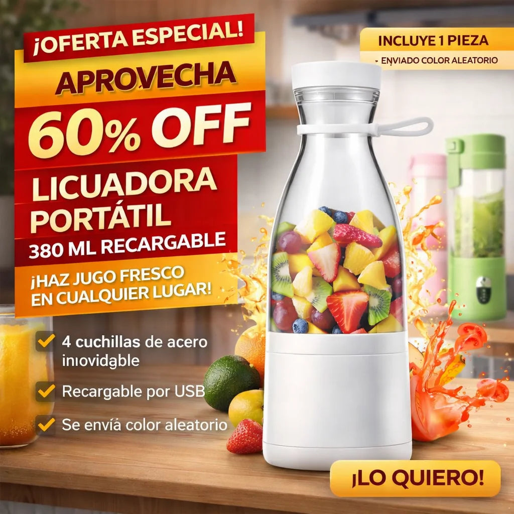 Licuadora Portatil 380 Ml Recargable