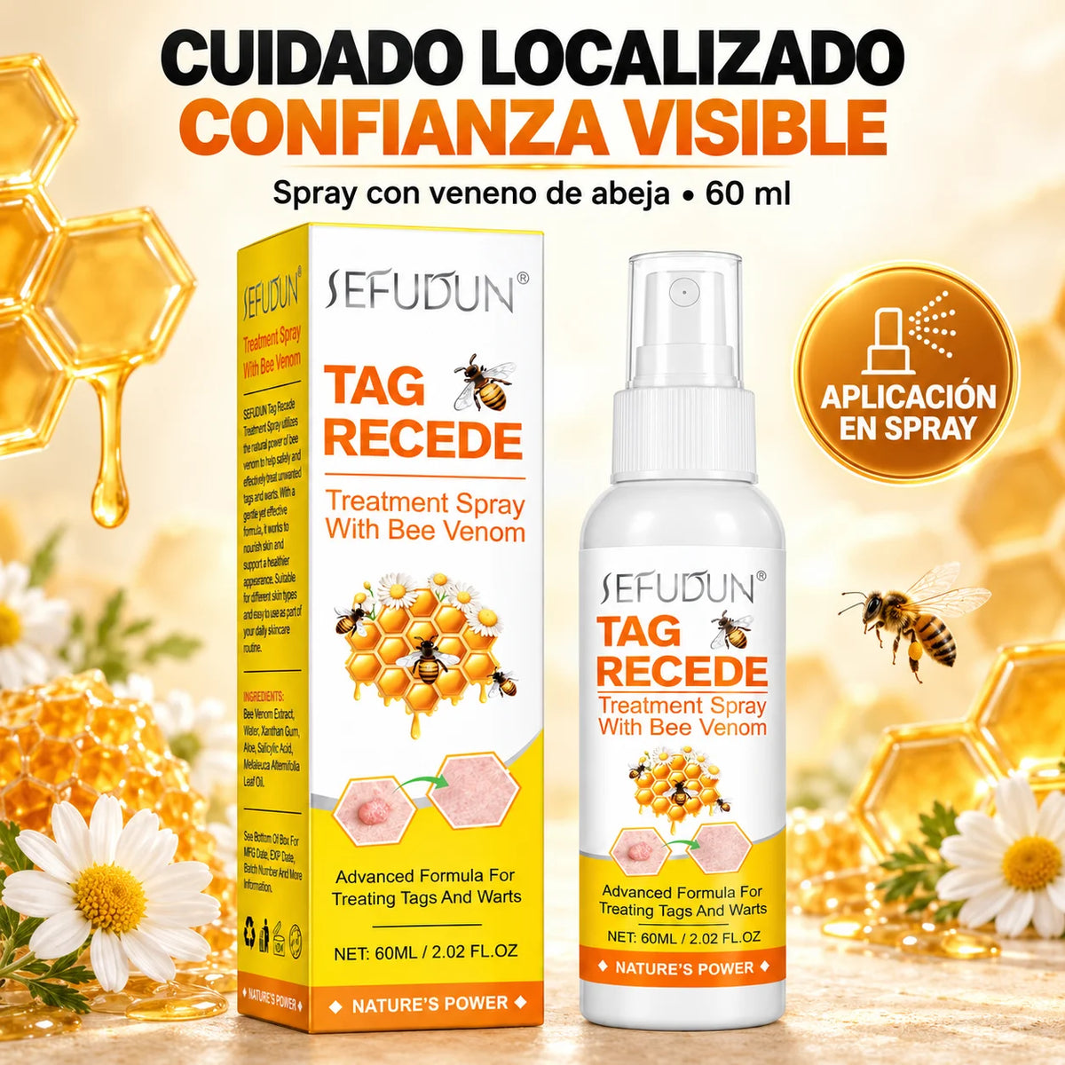 Spray con Veneno de Abeja | Para Verrugas y Marcas Cutáneas