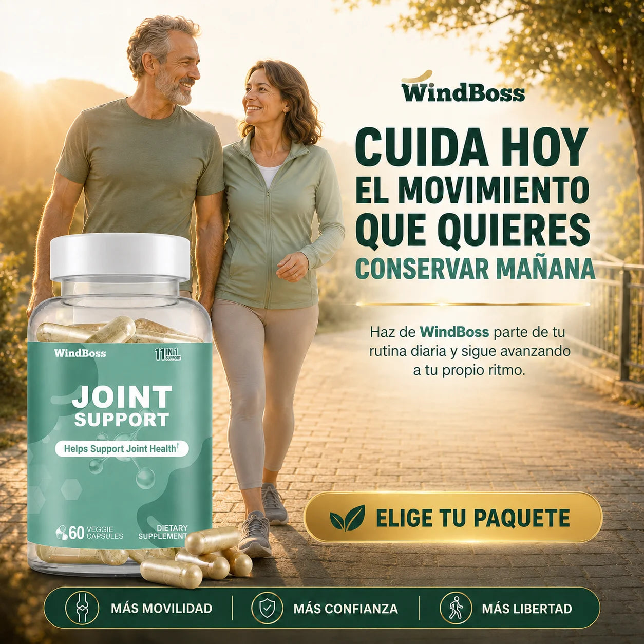 Suplemento Joint Support WindBoss | Para Articulaciones, Cartílago y Movilidad
