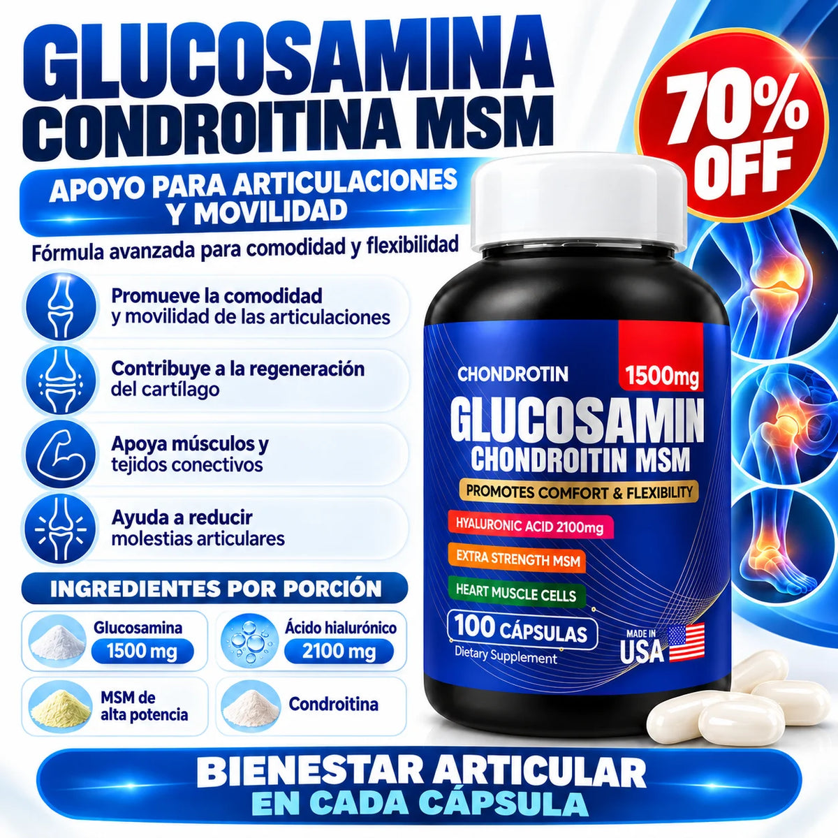 Suplemento Glucosamina Condroitina Msm