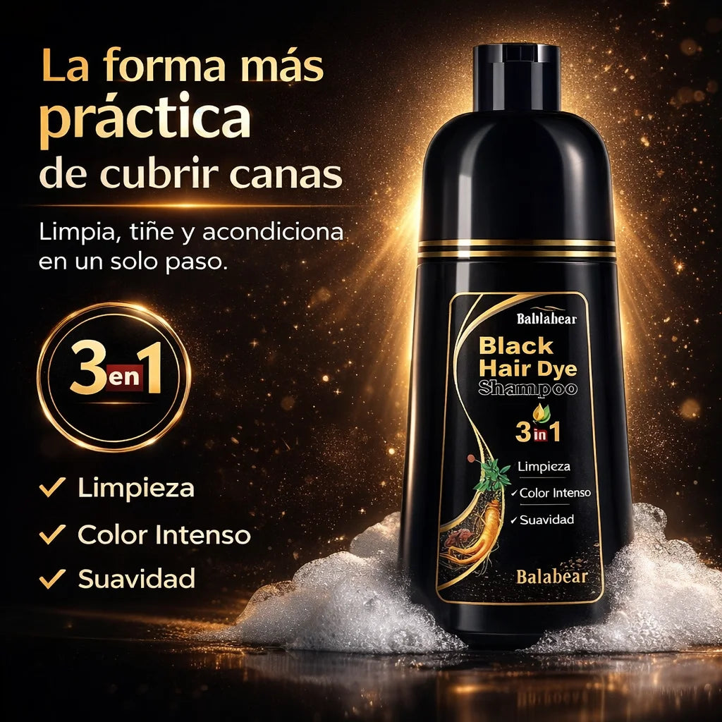 Tinte Chino Negro En Shampoo Para Las Canas
