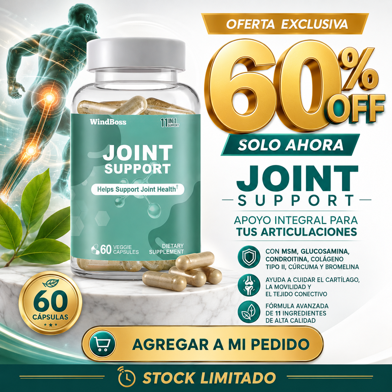 Suplemento Joint Support Windboss 60 Cap