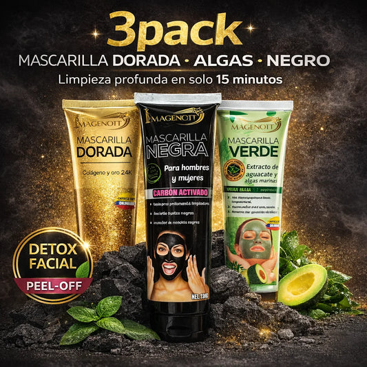 3pack Mascarilla Dorada Algas Negro