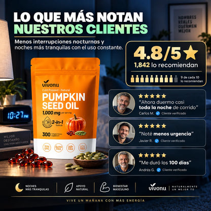 Aceite de Semilla de Calabaza Vivonu y Saw Palmetto | 2 en 1