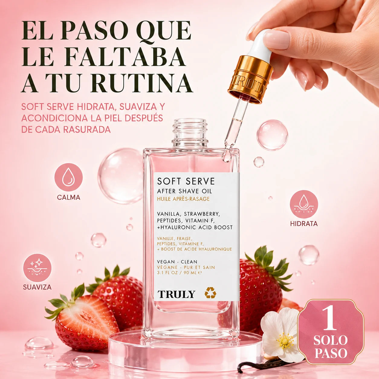 Aceite Truly Beauty Soft Serve Rosa | Para Después del Afeitado