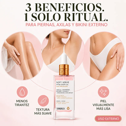 Aceite Truly Beauty Soft Serve Rosa | Para Después del Afeitado
