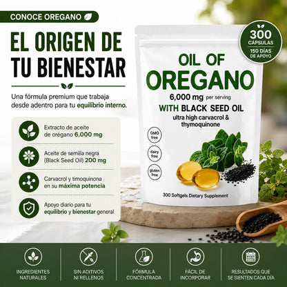 Aceite de Orégano Premium | 300 Cápsulas