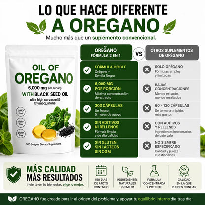 Aceite de Orégano Premium | 300 Cápsulas