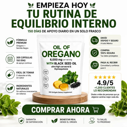 Aceite de Orégano Premium | 300 Cápsulas