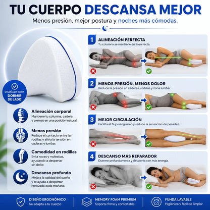 Almohada Ortopédica Pierna Y Rodilla | Duerme Sin Dolor