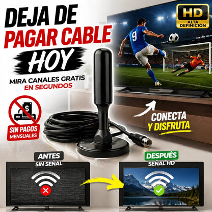 Antena Digital HD Para TV Plus | Señal Perfecta Sin Pagar Cable