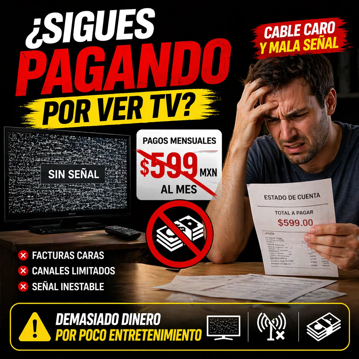 Antena Digital HD Para TV Plus | Señal Perfecta Sin Pagar Cable