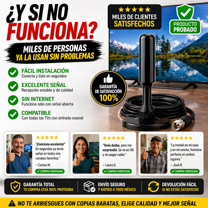 Antena Digital HD Para TV Plus | Señal Perfecta Sin Pagar Cable