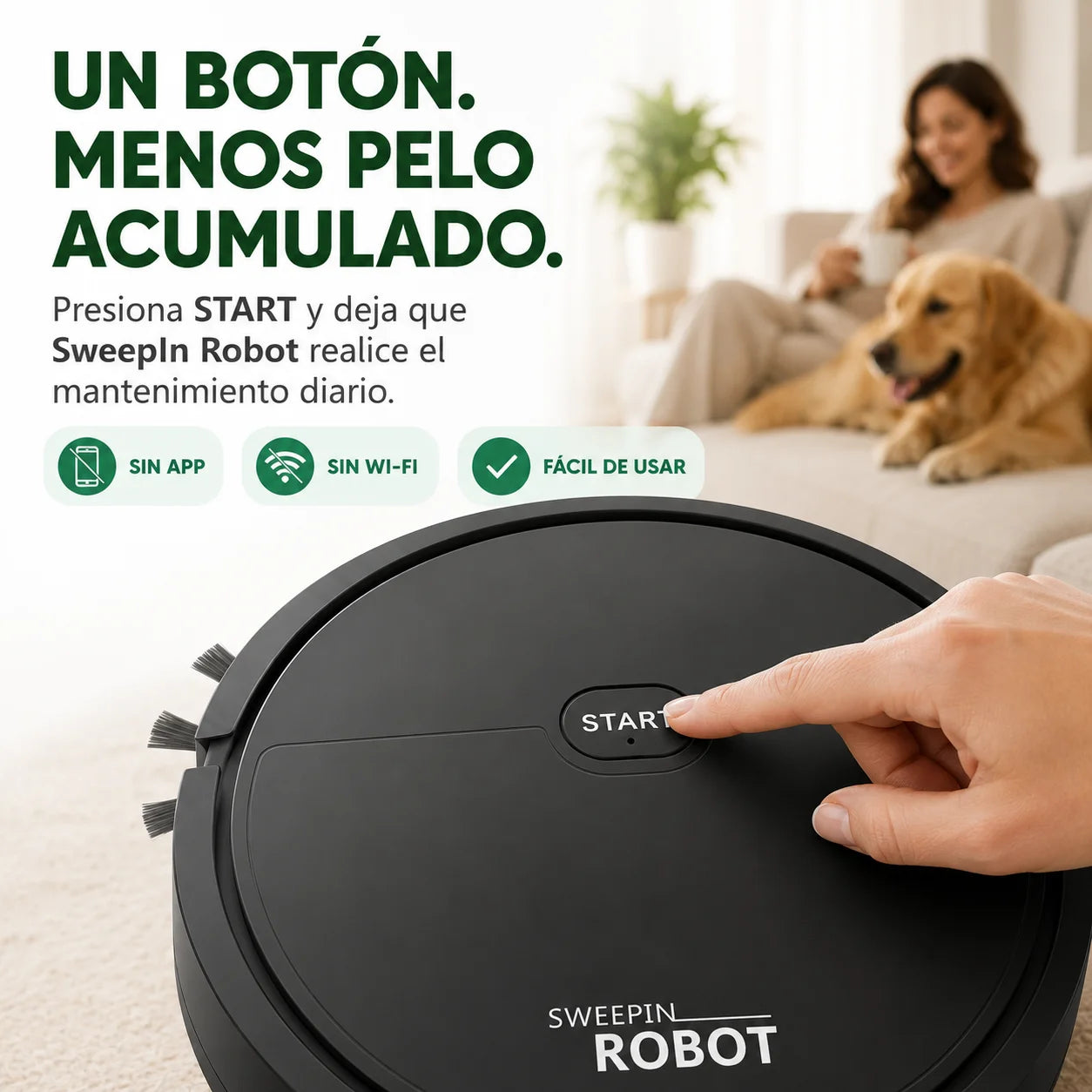 Aspiradora Robot Automática 3 en 1 | Barre, Aspira y Limpia