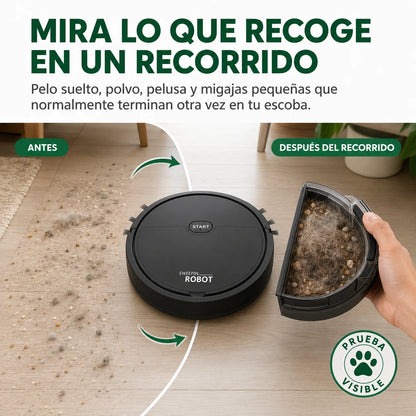 Aspiradora Robot Automática 3 en 1 | Barre, Aspira y Limpia