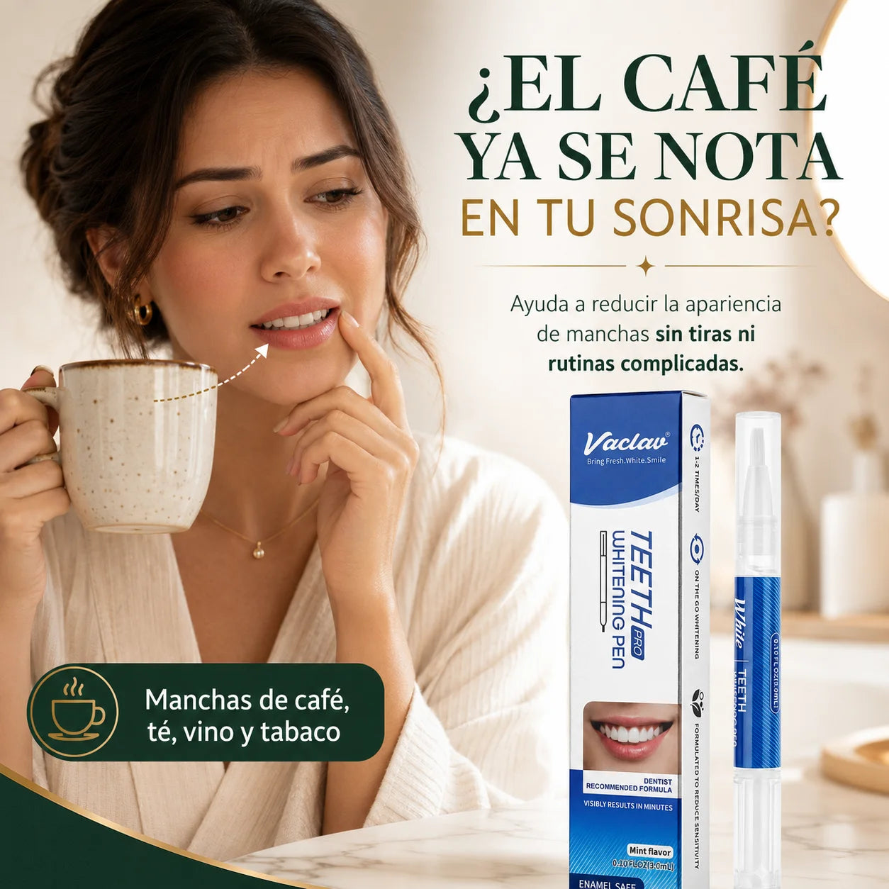 Lápiz Blanqueador Dental con Gel de Menta