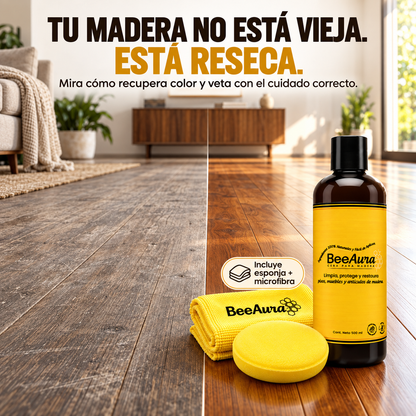 Cera Liquida BeeAura™ | Restaurador Premium para Madera