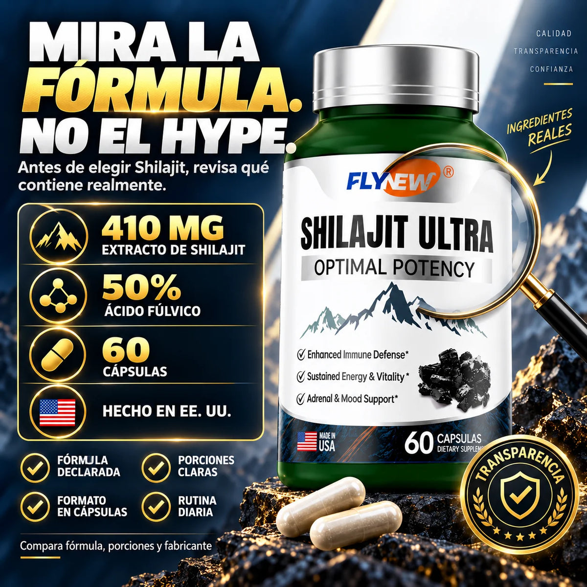 Shilajit Ultra Flynew | Energía, Deseo y Resistencia Renovada