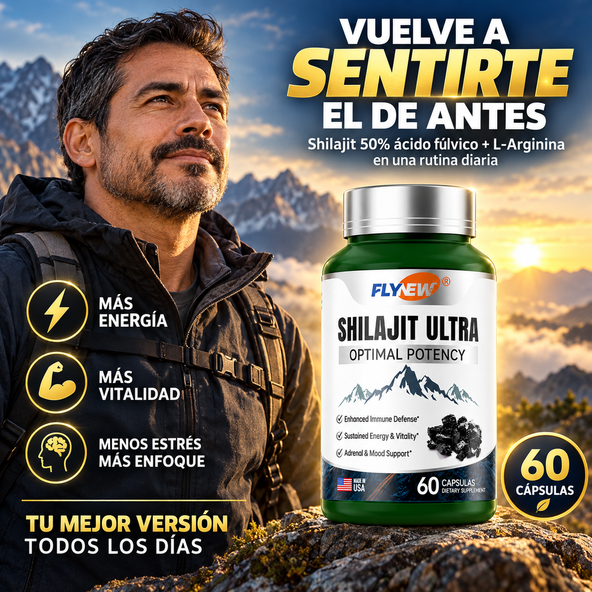 Shilajit Ultra Flynew | Energía, Deseo y Resistencia Renovada