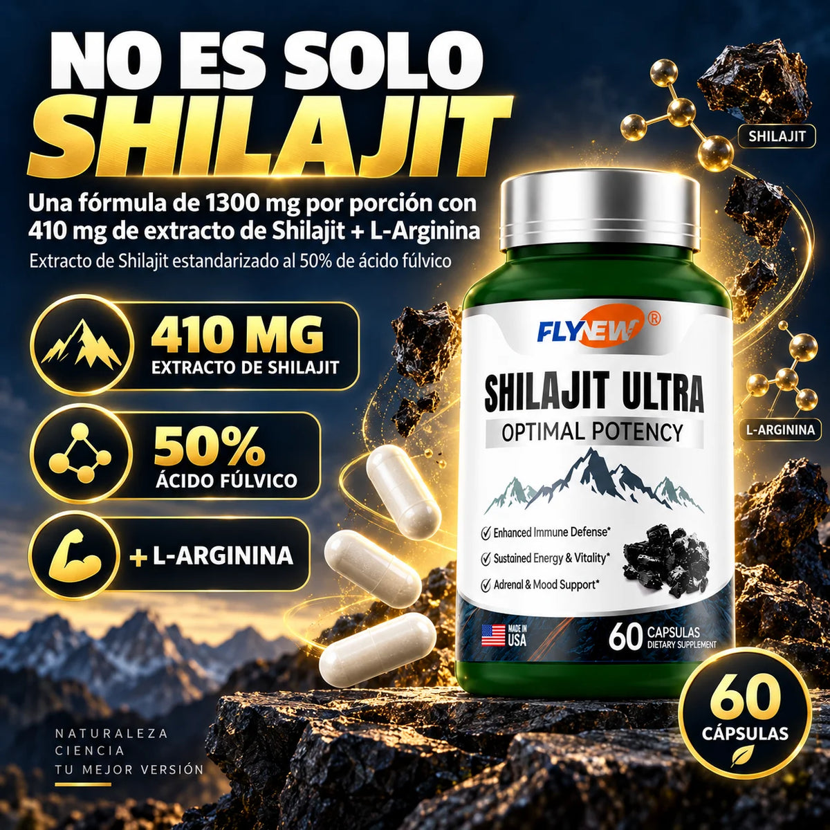 Shilajit Ultra Flynew | Energía, Deseo y Resistencia Renovada