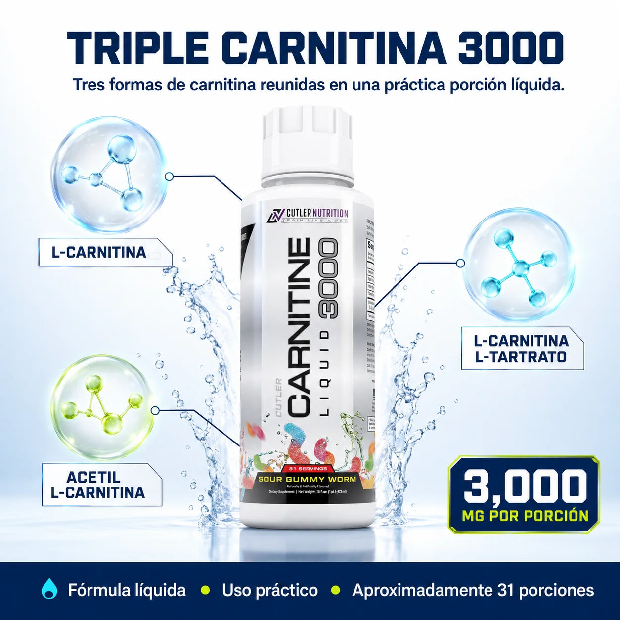 L-Carnitina Líquida 3000mg | Energía y Rendimiento Deportivo