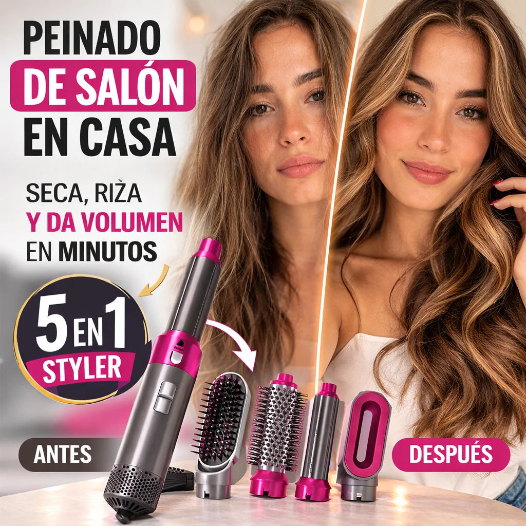 Cepillo Alisador 5 En 1 | Adiós Frizz Y Desorden