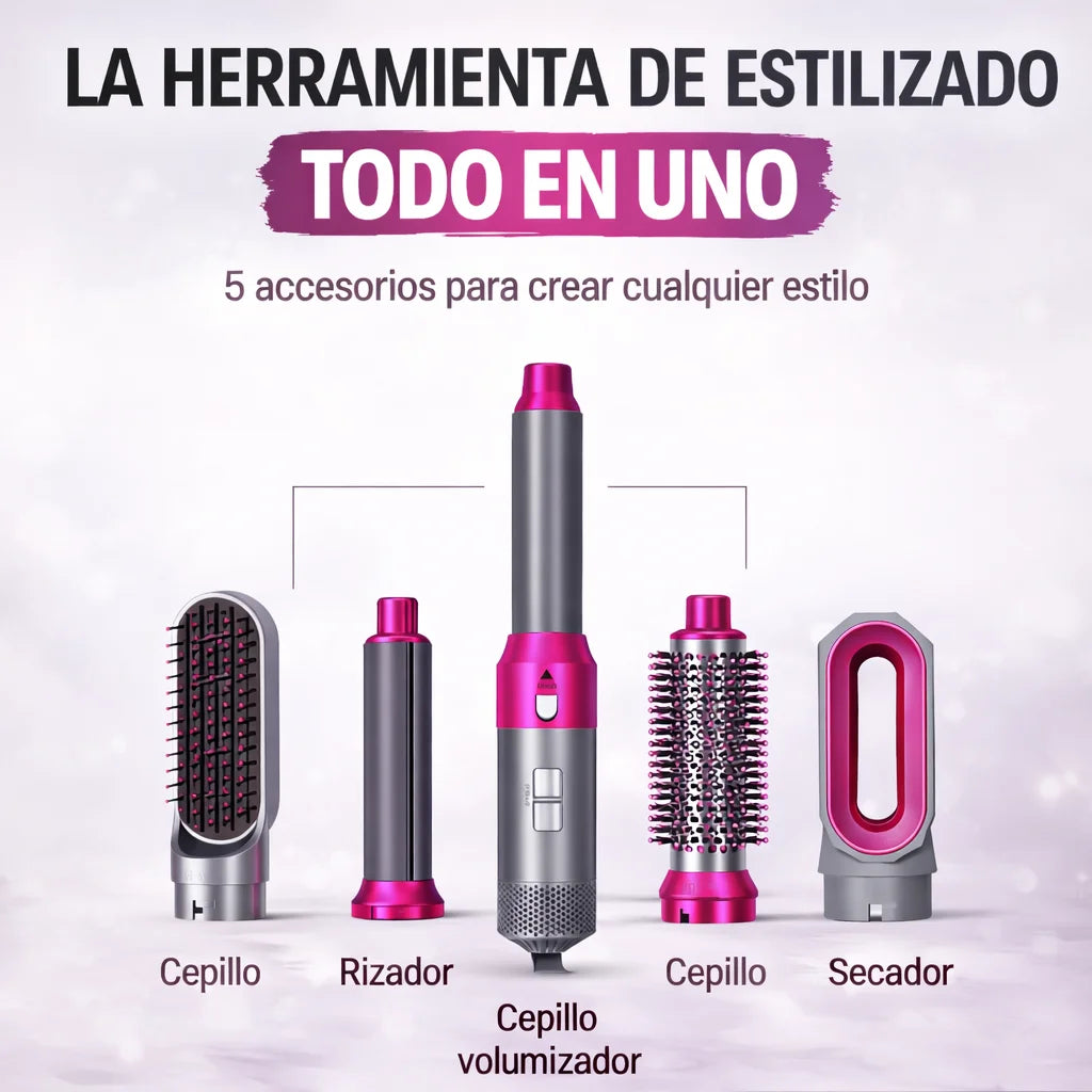 Cepillo Alisador 5 En 1 | Adiós Frizz Y Desorden
