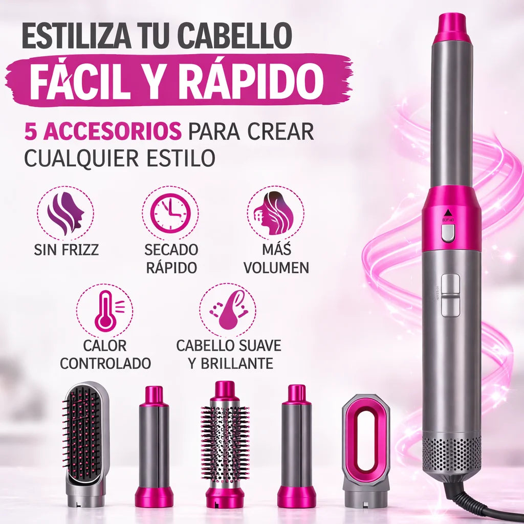 Cepillo Alisador 5 En 1 | Adiós Frizz Y Desorden