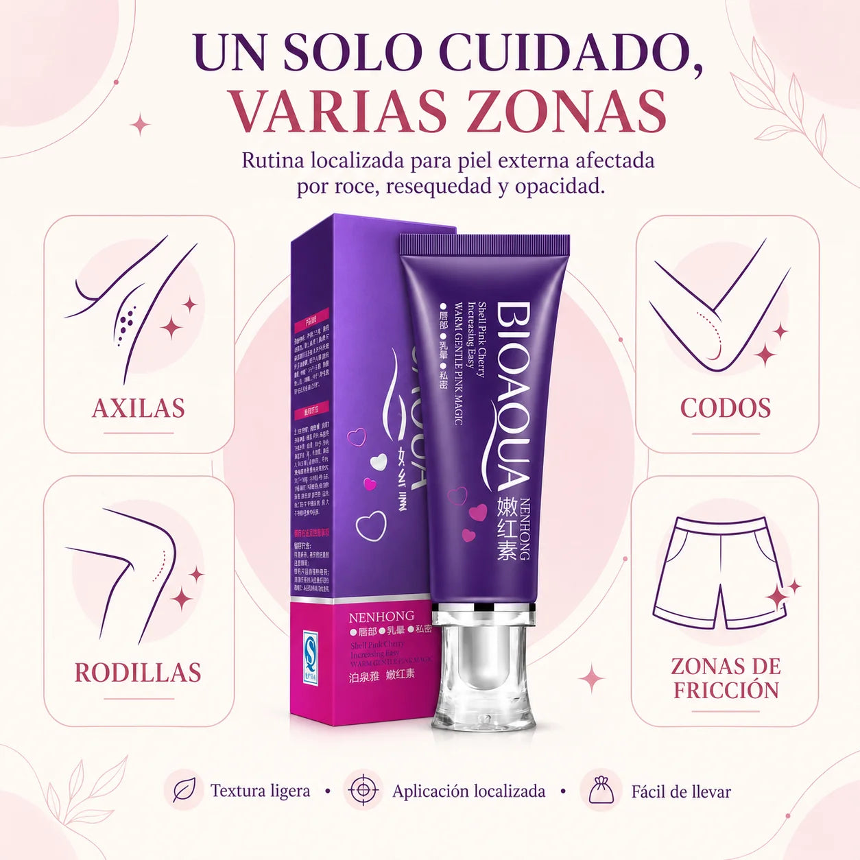 Crema Aclarante Bioaqua 30 g | Axilas, Zona Íntima y Labios
