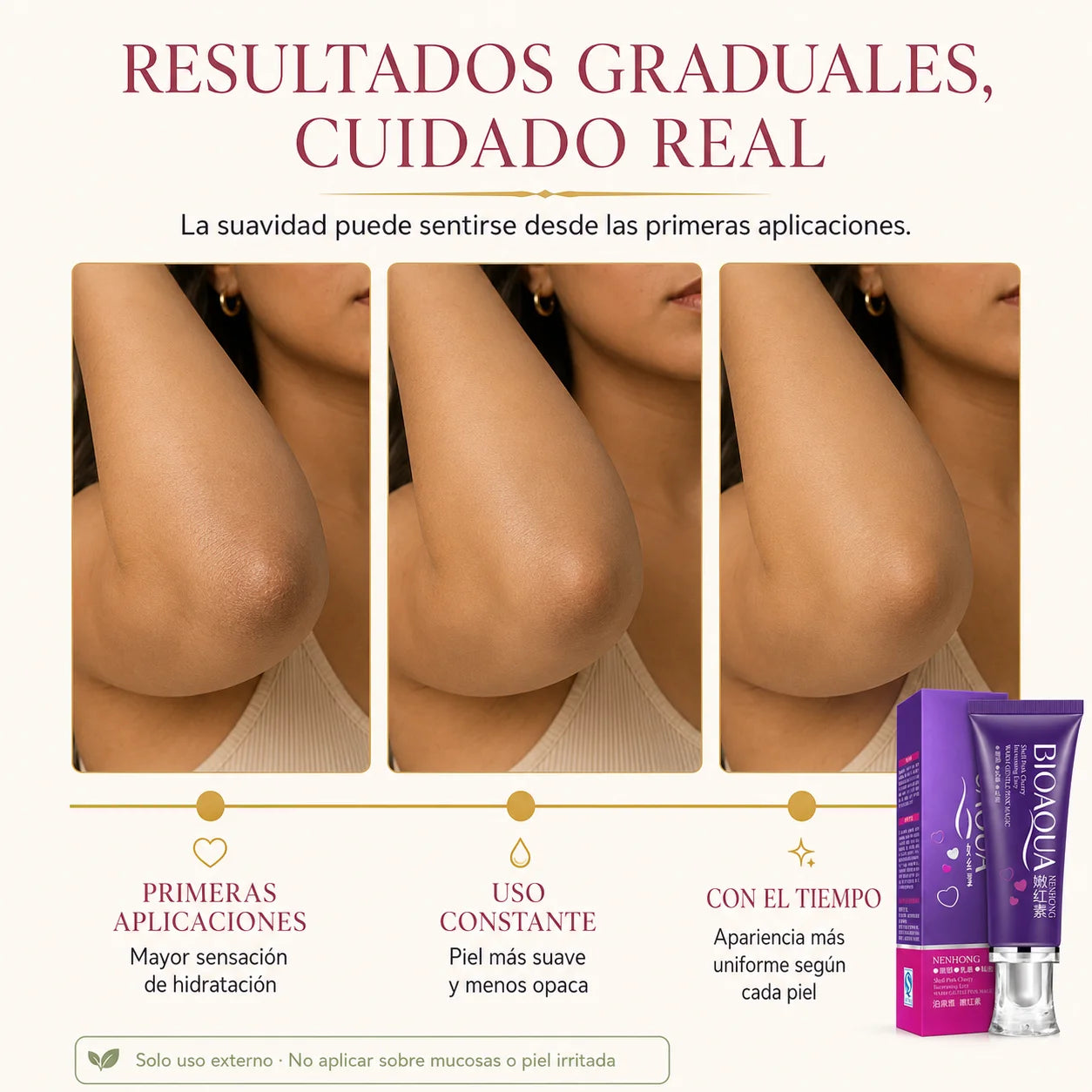 Crema Aclarante Bioaqua 30 g | Axilas, Zona Íntima y Labios