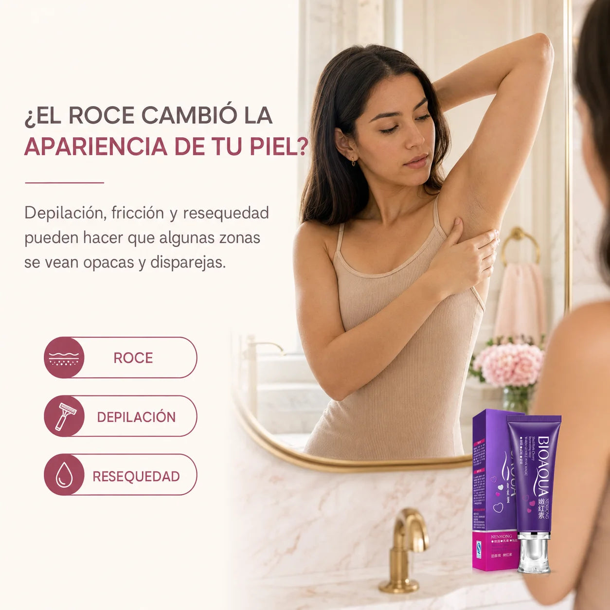Crema Aclarante Bioaqua 30 g | Axilas, Zona Íntima y Labios