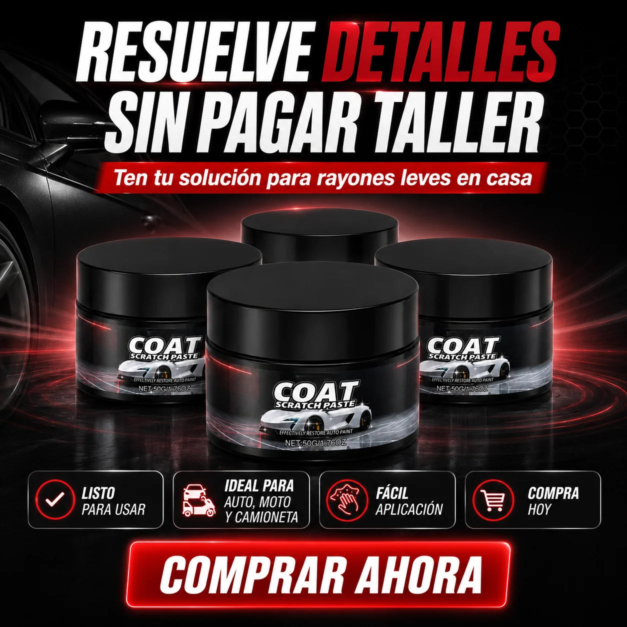 Crema Reparadora de Rayones para Auto | Restaurador de Pintura