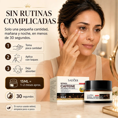 Crema Contorno de Ojos con Retinol y Cafeína | Reduce Ojeras y Arrugas