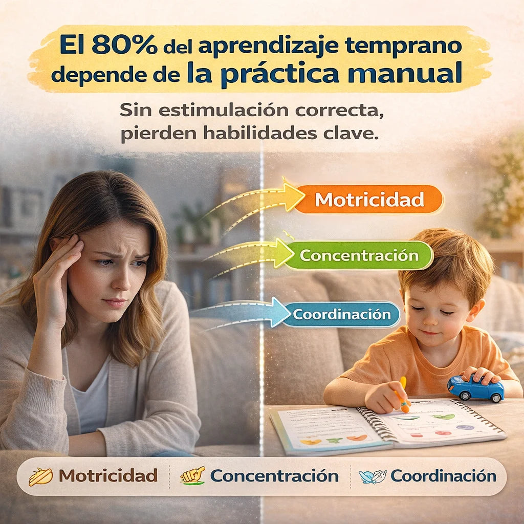 Set 4 Cuadernos Mágicos de Caligrafía | Mejora la Letra de tu Hijo con Práctica Reutilizable