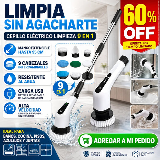Cepillo Electrico Limpieza 9 En 1