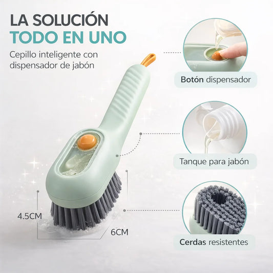 Cepillo Limpieza Con Dispensador Jabon