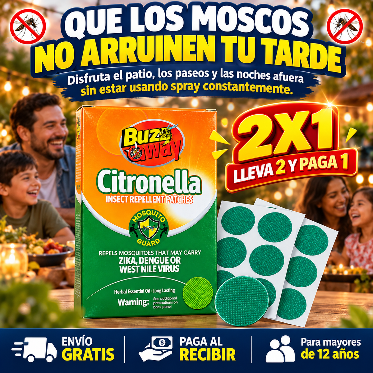 Parches Naturales Antimosquitos | Protección para Toda la Familia