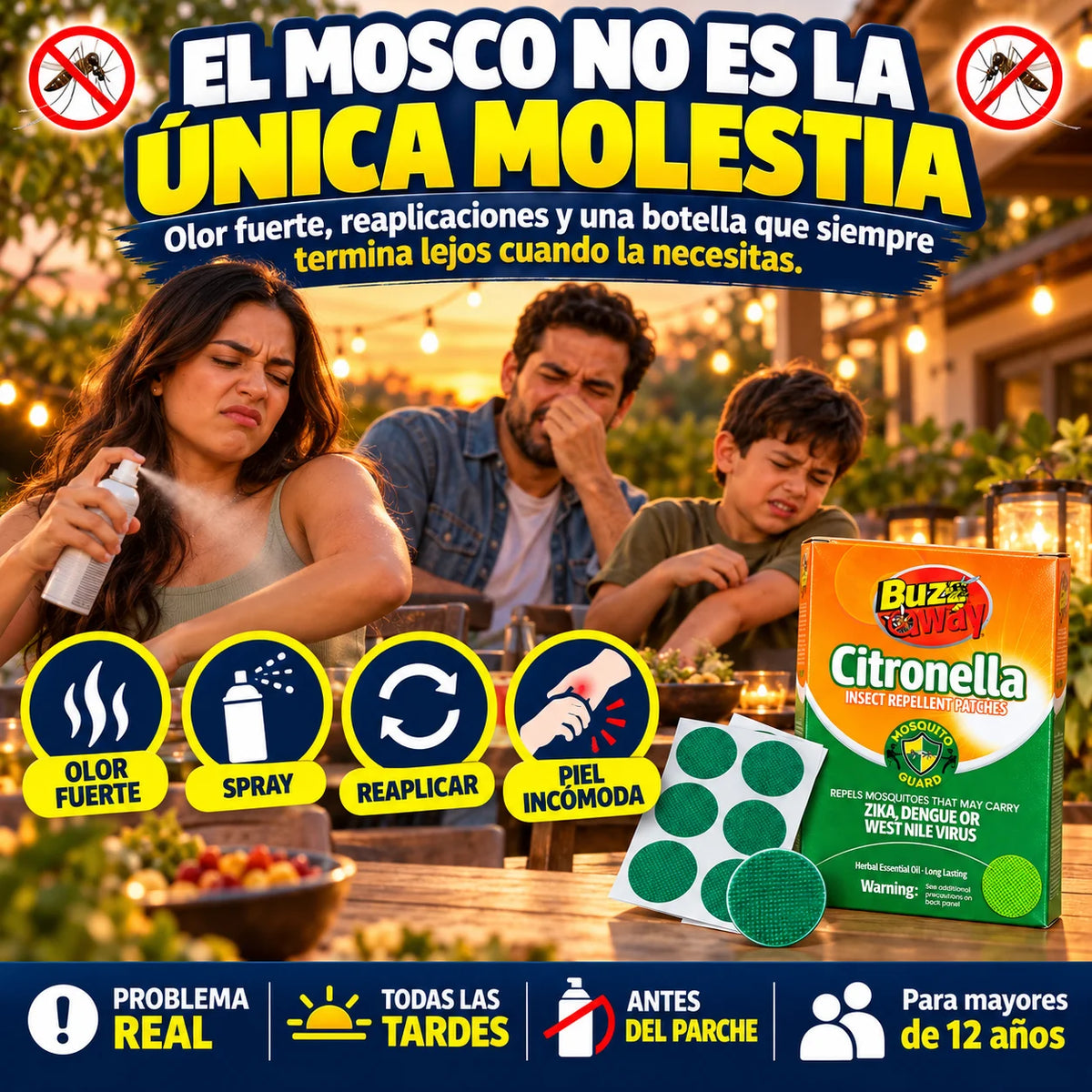 Parches Naturales Antimosquitos | Protección para Toda la Familia