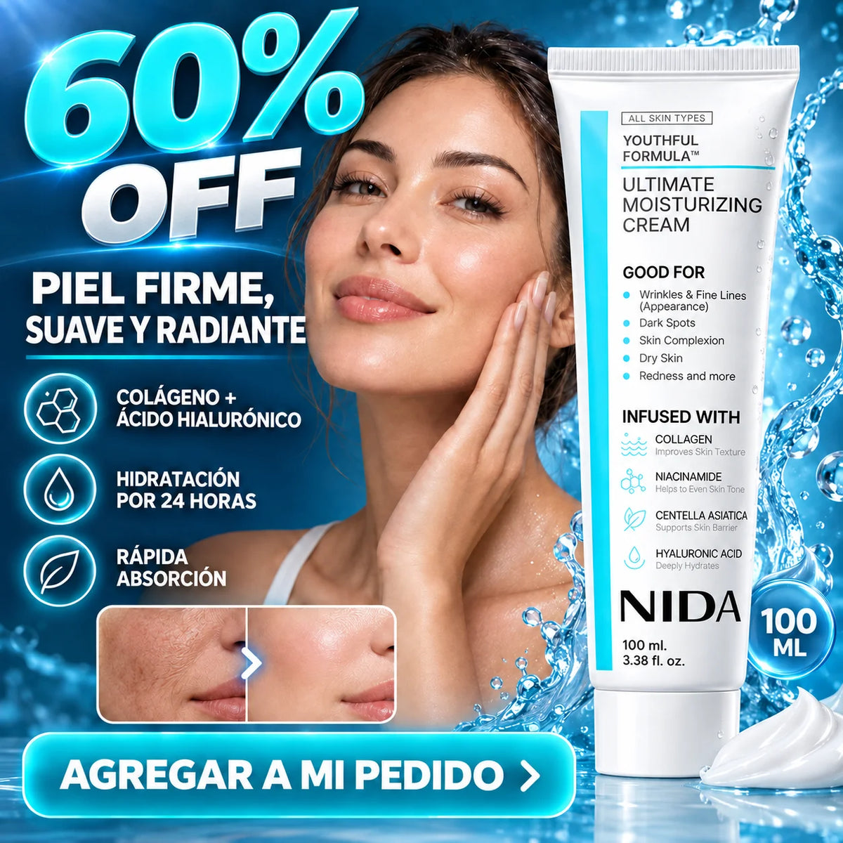 Crema Nida Hidratante Viral 100ml