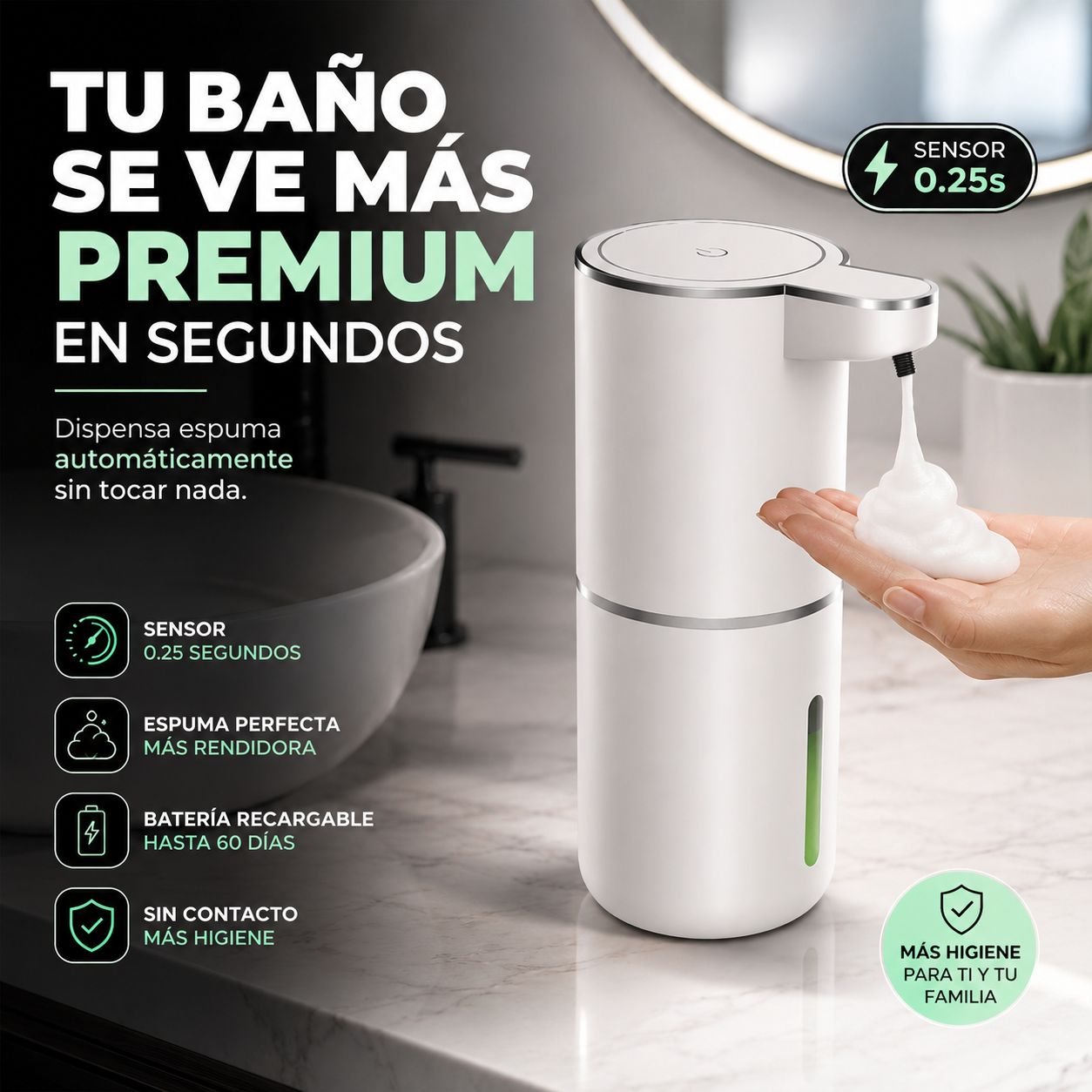 PureHands | Dispensador Automático Recargable