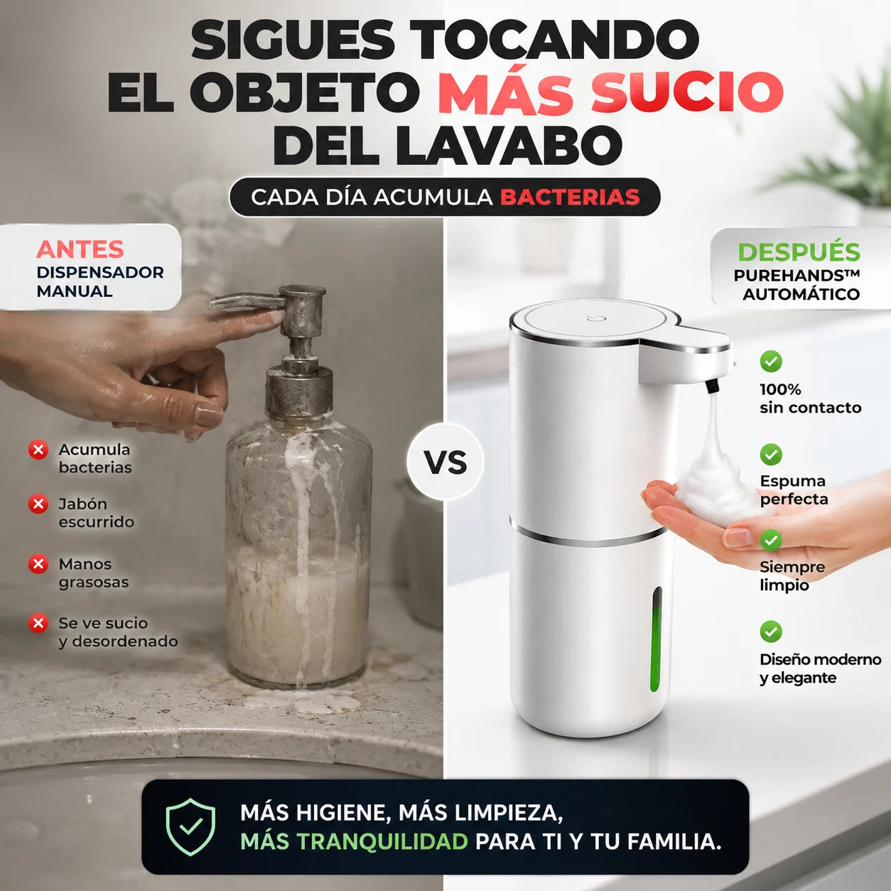 PureHands | Dispensador Automático Recargable