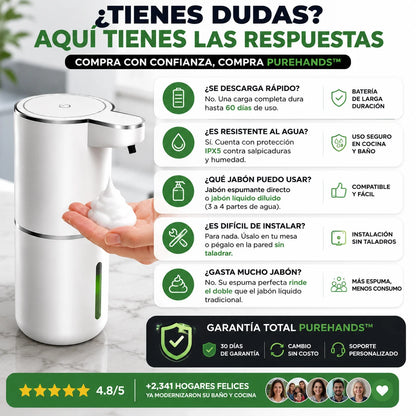 PureHands | Dispensador Automático Recargable