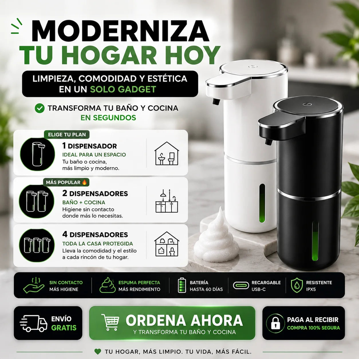 PureHands | Dispensador Automático Recargable