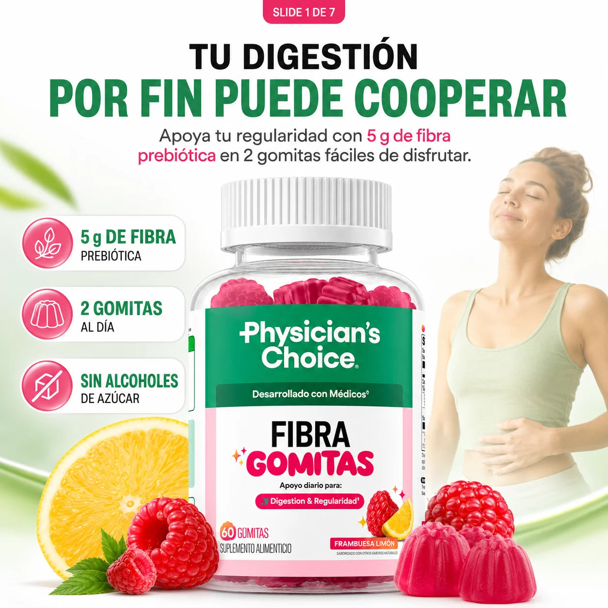 Gomitas de Fibra Prebiótica Physician’s Choice | 60 Piezas