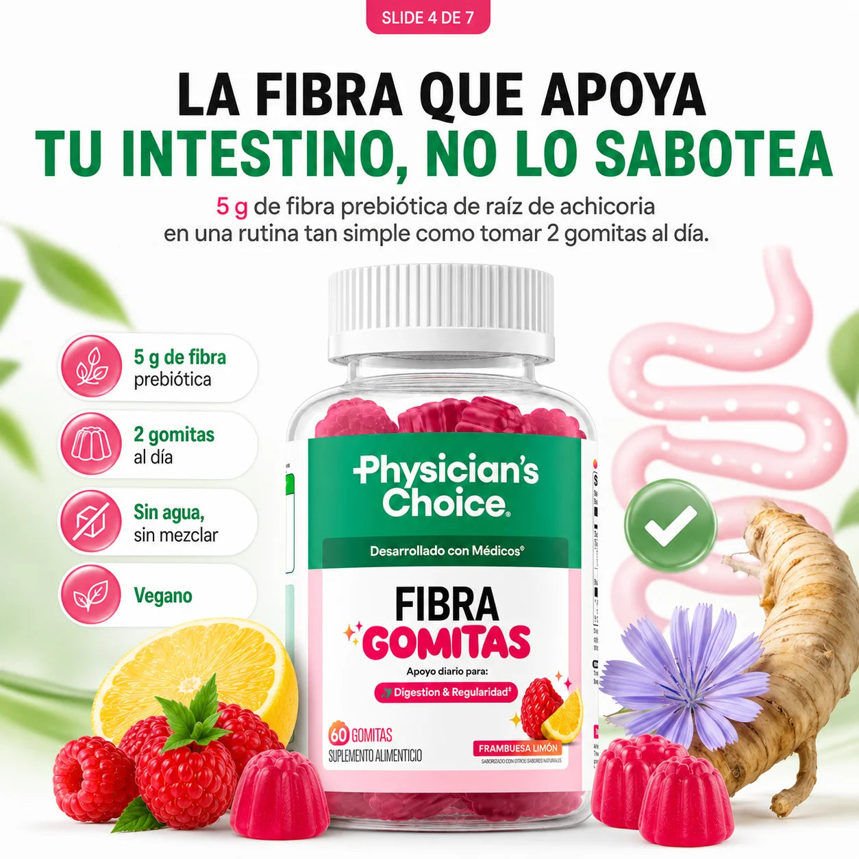 Gomitas de Fibra Prebiótica Physician’s Choice | 60 Piezas