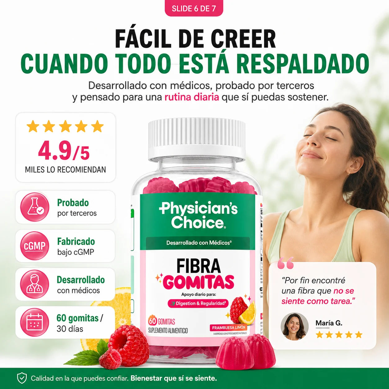 Gomitas de Fibra Prebiótica Physician’s Choice | 60 Piezas