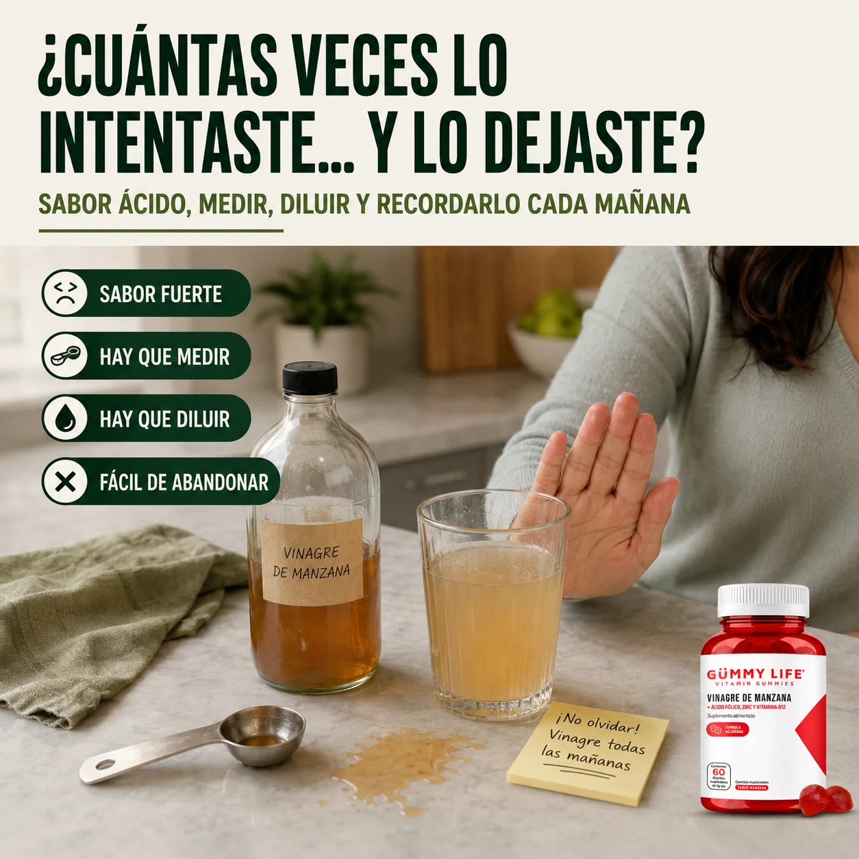 Gomitas de Vinagre de Manzana | Vitaminas B12 y Acido Fólico