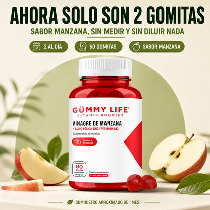 Gomitas de Vinagre de Manzana | Vitaminas B12 y Acido Fólico